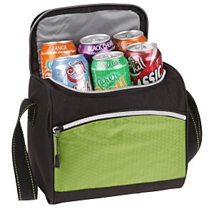 Additional Image 1 - a green and black cooler bag with a green lining