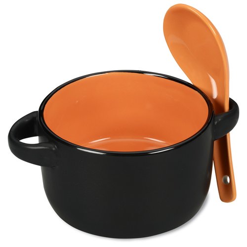 Additional Image 2 - a black and orange pot with a spoon