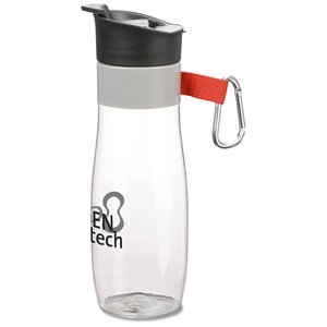 Additional Image 2 - a clear plastic water bottle with a black and red lid