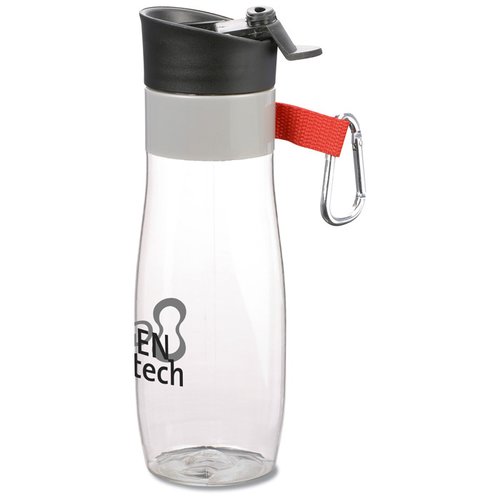 Additional Image 1 - a clear plastic water bottle with a black cap