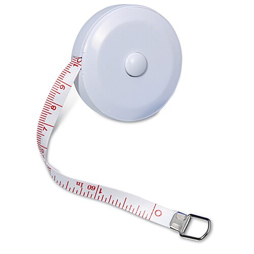 Additional Image 2 - a white tape measure with red trim