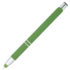 a green pen with a white cap