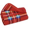 View Image 4 of 5 of Roll-Up Blanket - Red/Blue Plaid with Red Flap