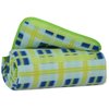 View Image 2 of 3 of Roll-Up Blanket - Lime/Light Blue Plaid with Lime Flap