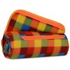View Image 2 of 3 of Roll-Up Blanket - Orange Plaid with Orange Flap