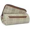 View Image 2 of 3 of Roll-Up Blanket - Brown/Beige Plaid with Brown Flap