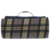 View Image 2 of 4 of Roll-Up Blanket - Natural Plaid with Blue Flap