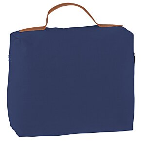 Additional Image 1 - a blue bag with brown handles