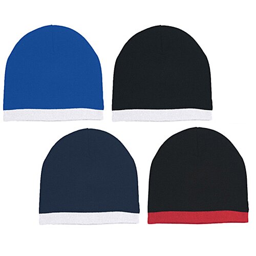 Knit Beanie with Stripe Image 1 of 1