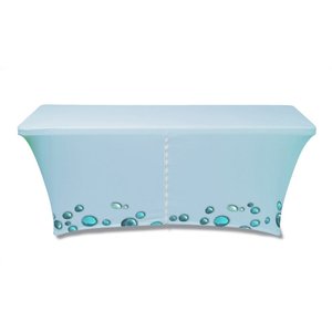 Additional Image 2 - a white table cover with blue flowers