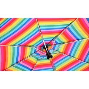 Additional Image 2 - a colorful striped umbrella with a person in the center