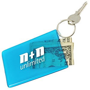Additional Image 2 - a key chain with a blue rectangle with a dollar bill