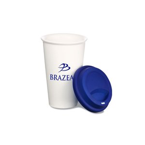 Additional Image 1 - a white cup with a blue lid