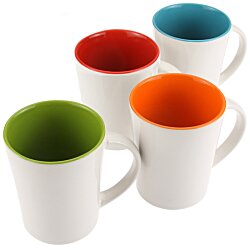 a group of mugs with different colored cups