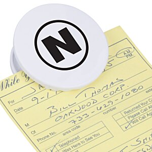 Additional Image 2 - a white circle with black letter on a yellow paper