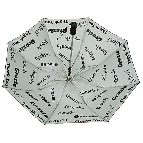 Additional Image 2 - a white umbrella with black text