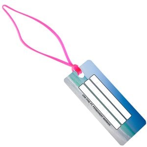 Additional Image 1 - a blue tag with white lines on it