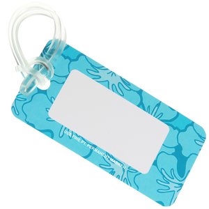 Additional Image 1 - a blue and white luggage tag