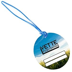Additional Image 1 - a blue tag with a blue strap