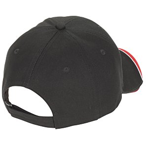 Additional Image 1 - a black hat with a red patch