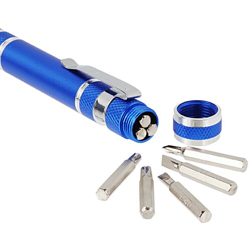 Additional Image 2 - a blue pen with a few metal tips