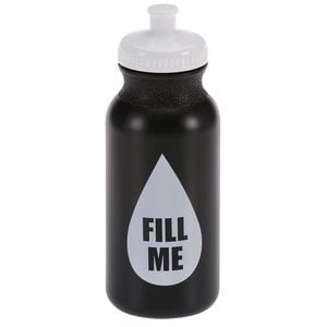 Additional Image 1 - a black water bottle with a white label