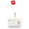 View Image 2 of 3 of Square Retractable Badge Holder with Slip-On Clip - Translucent