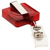 View Image 3 of 3 of Square Retractable Badge Holder with Slip-On Clip - Translucent