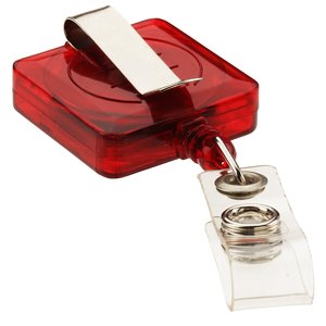 Additional Image 2 - a red and clear plastic badge holder