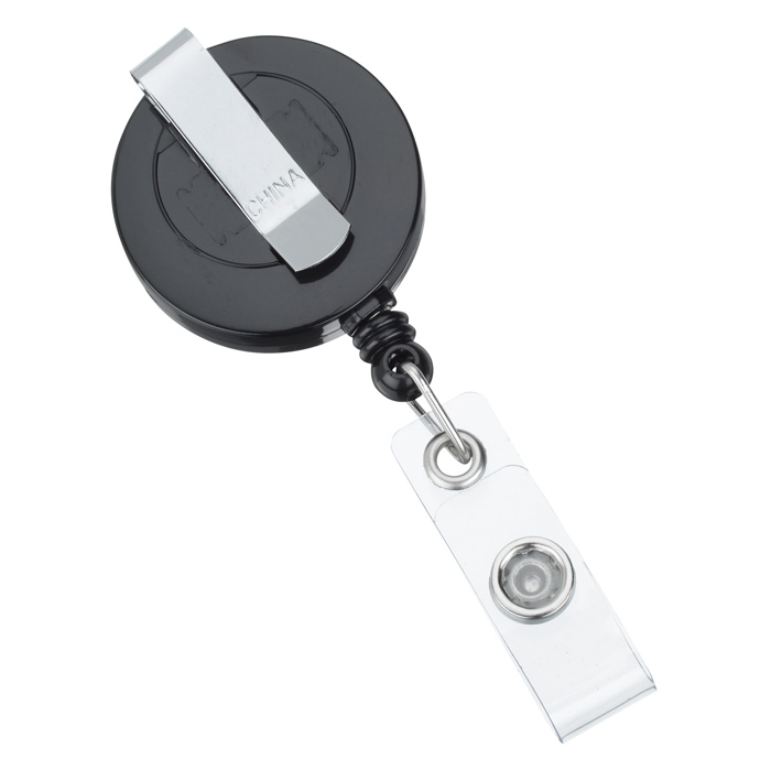  Round Retractable Badge Holder with Slip-On Clip