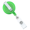 View Image 2 of 4 of Round Retractable Badge Holder with Slip-On Clip - Translucent