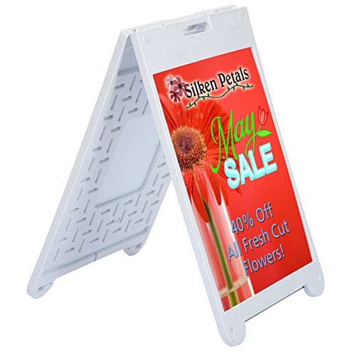 Additional Image 3 - a white stand with red label