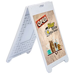 Additional Image 3 - a white stand with a sign