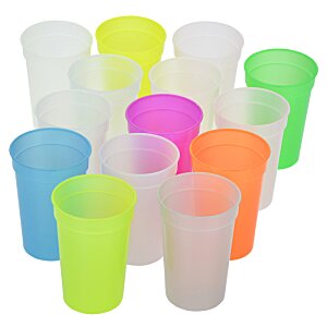 Additional Image 1 - a stack of colorful plastic cups