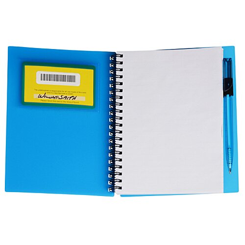 Additional Image 4 - a blue notebook with a yellow label