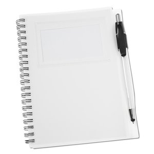 Additional Image 1 - a white spiral notebook with a black pen