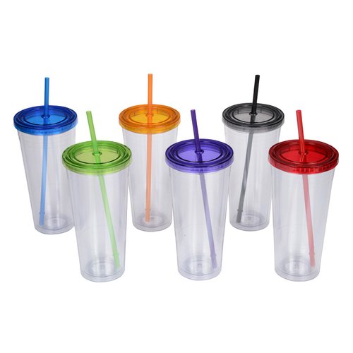 Double Wall Tumbler with Straw - 24 oz. - 24 hr Image 1 of 1