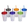 View Image 2 of 2 of Double Wall Tumbler with Straw - 16 oz. - 24 hr