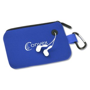 Additional Image 1 - a blue luggage tag with a white logo
