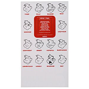 Additional Image 1 - a white and red card with black and white symbols