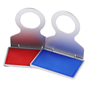 Additional Image 2 - a close up of a blue and red tag