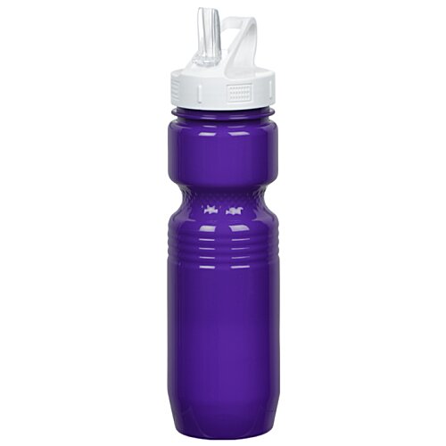 Additional Image 3 - a purple water bottle with white cap