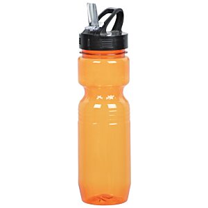 Additional Image 3 - a orange water bottle with a black lid