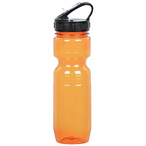 Additional Image 4 - an orange water bottle with a black lid