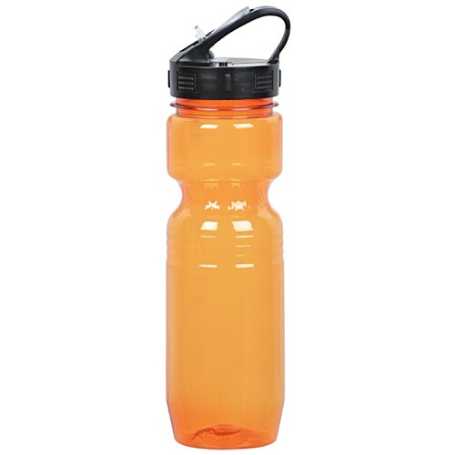 Additional Image 4 - an orange water bottle with a black lid