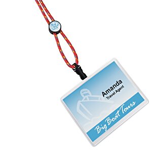 Additional Image 1 - a blue and red lanyard with a watch