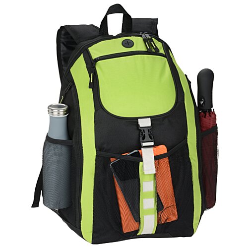 Additional Image 3 - a green and black backpack