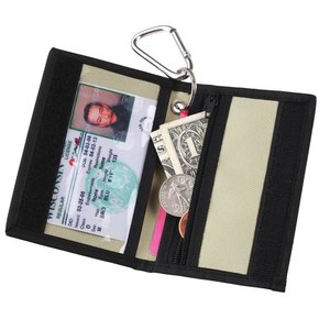 Additional Image 3 - a black card holder with a white tag