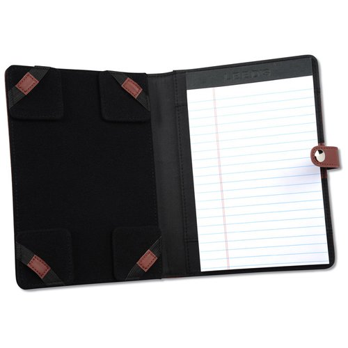 Additional Image 2 - a black leather folder with a white paper inside
