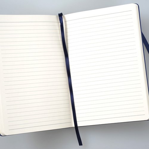Additional Image 1 - a white notebook with a black band